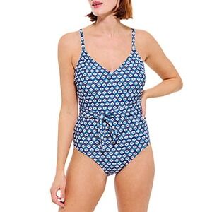 NWT Mynah Geometric Belted One Piece Swimsuit Bathing Suit Womens Size Small S